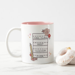 Cute Custom Best Teacher  Two-Tone Coffee Mug
