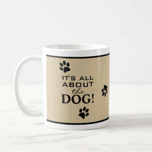 Cute Custom Black Paw Typography Fun Dog Lover Coffee Mug
