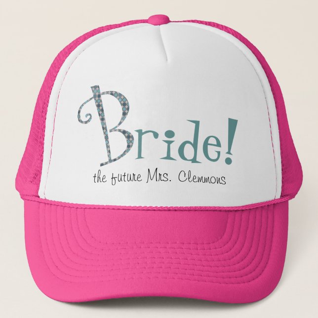 Cute Custom Bride Trucker Hat (Front)