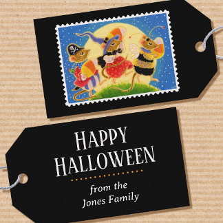 Cute Custom Candy Corn Mice Halloween Gift Tags