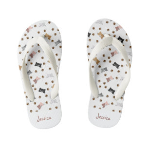 Cute Custom Cat Flip Flops for Kids