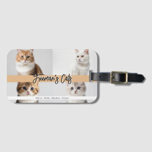 Cute Custom Cat Photo Family Luggage Tag