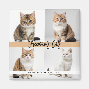 Cute Custom Cat Photo Family Magnet