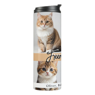 Cute Custom Cat Photo Family Thermal Tumbler