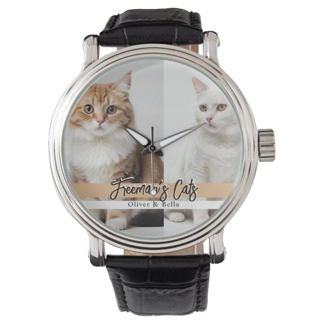 Cute Custom Cat Photo Family Watch (Front)