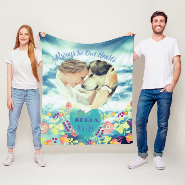 Cute custom celebration life memorial T-Shirt Fleece Blanket (In Situ)