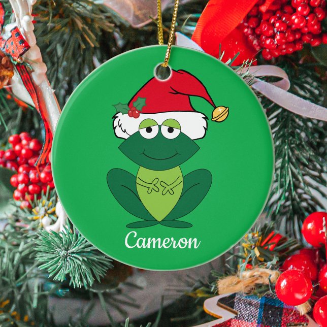 Cute Custom Christmas Frog Ceramic Tree Decoration (Creator Uploaded)