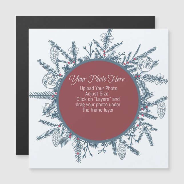 Cute Custom Christmas Magnetic Invitation (Front/Back)