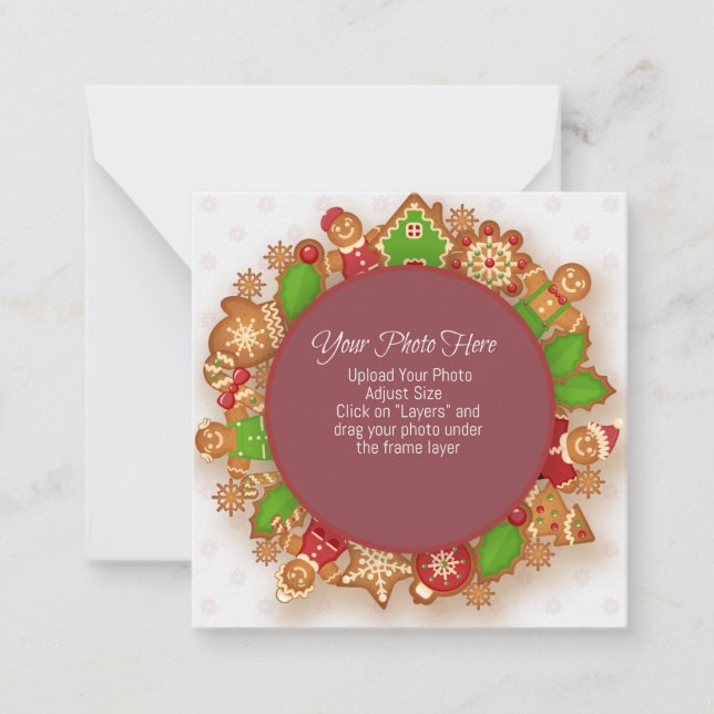 Cute Custom Christmas Note Card (Front)