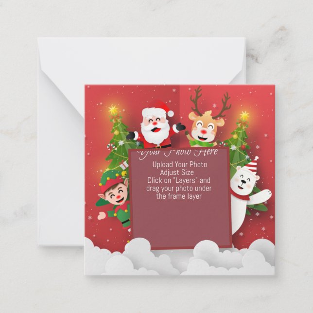 Cute Custom Christmas Note Card (Front)