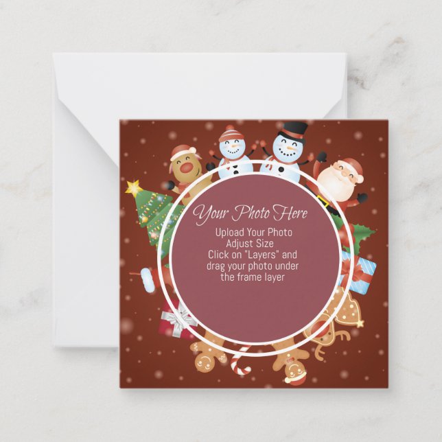 Cute Custom Christmas Note Card (Front)