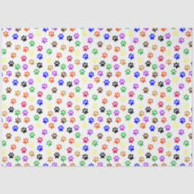 Cute Custom Colour Cat & Puppy Dog Paw Prints Pet