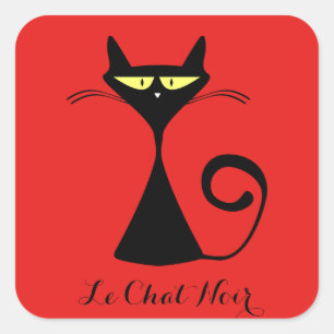 Cute Custom Colour Le Chat Noir Black Cat Stickers
