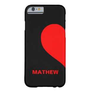 Cute Custom Couple Names Matching Left Heart Barely There iPhone 6 Case