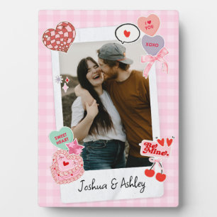 Cute Custom Couple Photos and Text Gift Plaque