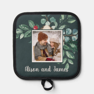 Cute Custom Couples First Christmas Pot Holder