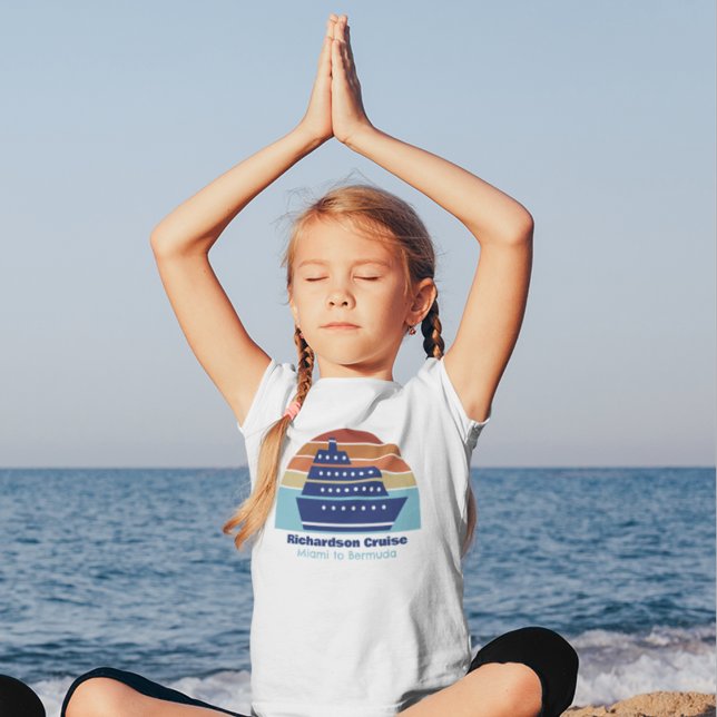 Cute Custom Cruise Ship Family Trip Sunset Kids T-Shirt (Creator Uploaded)