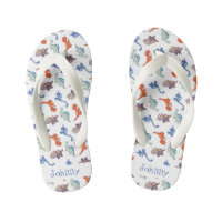 Cute Custom Dinosaur Flip Flops for Kids