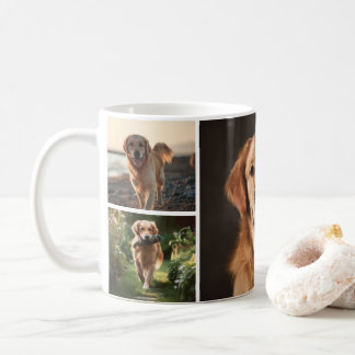 Cute Custom Dog 4 Photos Collage Personalised Coffee Mug
