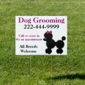 Cute Custom Dog Groomer Yard Sign (Insitu)