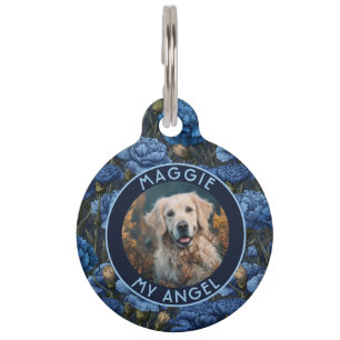 Cute Custom Dog Lover Present Carnations Print Pet Tag