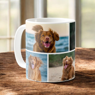 Cute Custom Dog Photo Collage Personalised Coffee Mug