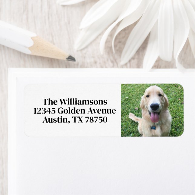 Cute Custom Dog Photo Pet Owner Return Address (Insitu)