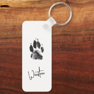 Cute Custom Dog Photos Collage Paw Print Key Ring