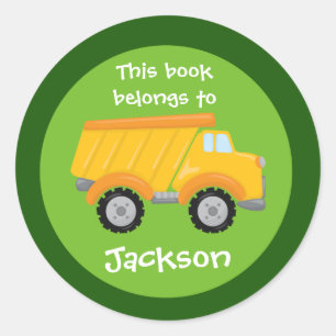 Cute Custom Dump Truck Vehicle Kids Classic Round Sticker