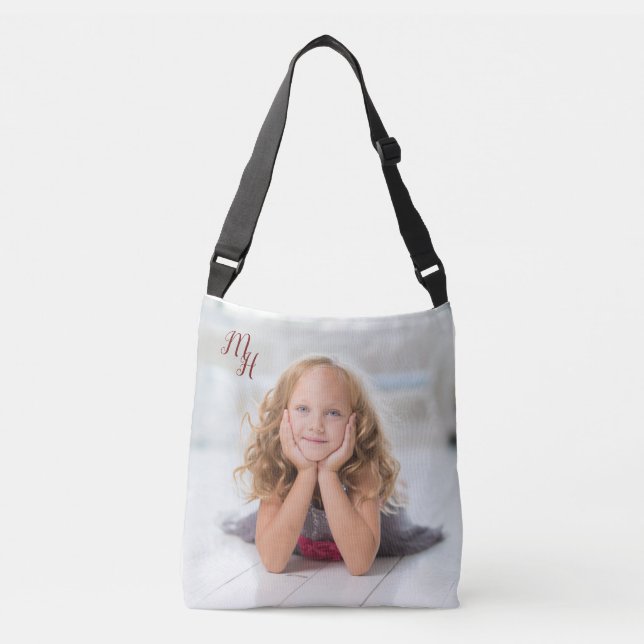 Cute Custom Family Photo Monogram Crossbody Bag (Front)