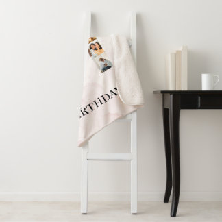 Cute Custom Family Photo Sherpa Blanket