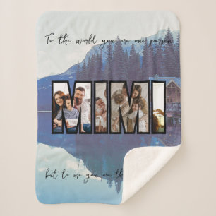 Cute Custom  Family Photo Sherpa Blanket