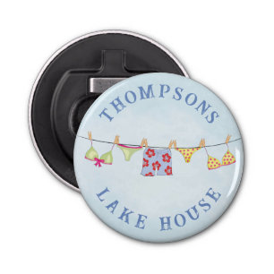 Cute Custom Family Whimsical Lake House Bottle Opener