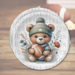 Cute Custom Football Paper Plate