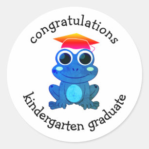 Cute Custom Frog Kindergarten Graduation Classic Round Sticker