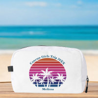 Cute Custom Girls Beach Trip Pink Palm Tree Sunset