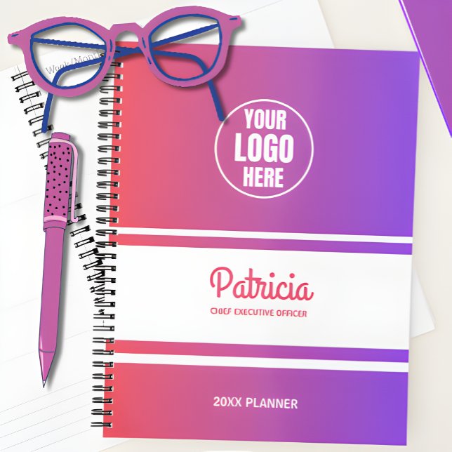 Cute Custom Girly Pink/Blue Gradient Company Logo  Planner (Creator Uploaded)