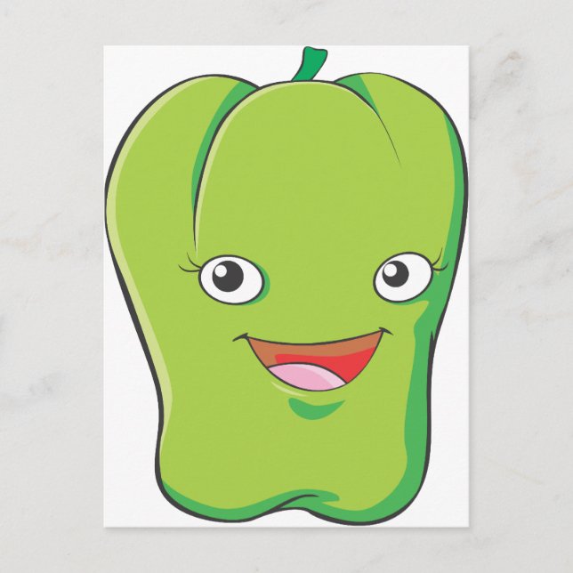 Cute Custom Green Bell Pepper Shirts Postcard (Front)
