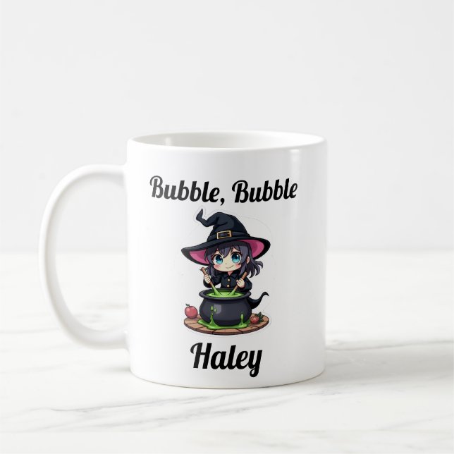 Cute Custom Halloween Witch Coffee Mug (Left)