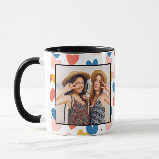 Cute Custom Heart Photo Mug (Left)