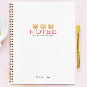 Cute Custom Kawaii Bear Notes Doodles Notebook