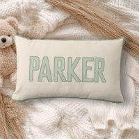 Cute Custom Kids Name with Faux Trim Sage