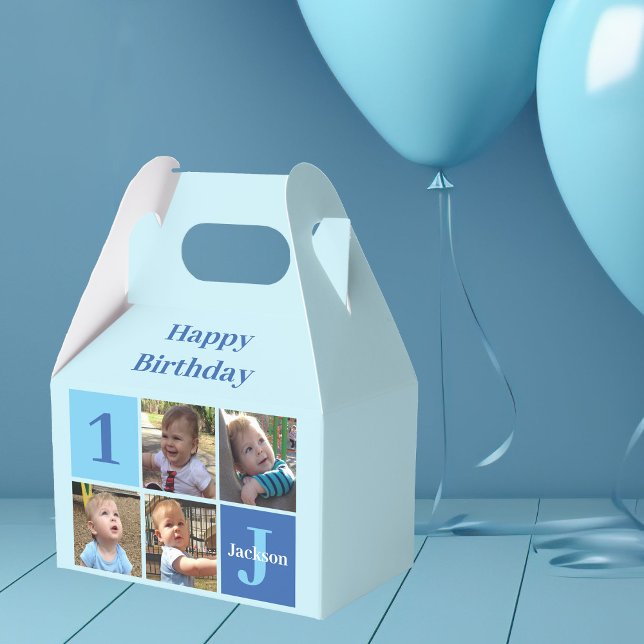 Cute Custom Kids Photo Boys Birthday Party Favour Box (Creator Uploaded)