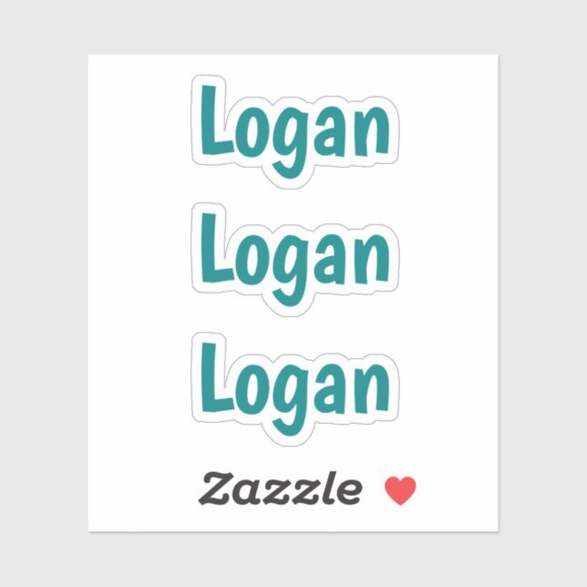 Cute Custom Kids Simple Typography Teal Name (Sheet)