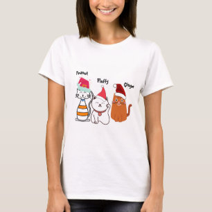 Cute Custom Kitty Cat Christmas  T-Shirt