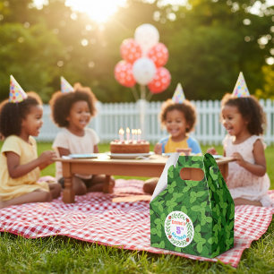 Cute Custom Ladybug & Leaf 5th Birthday Favour Box