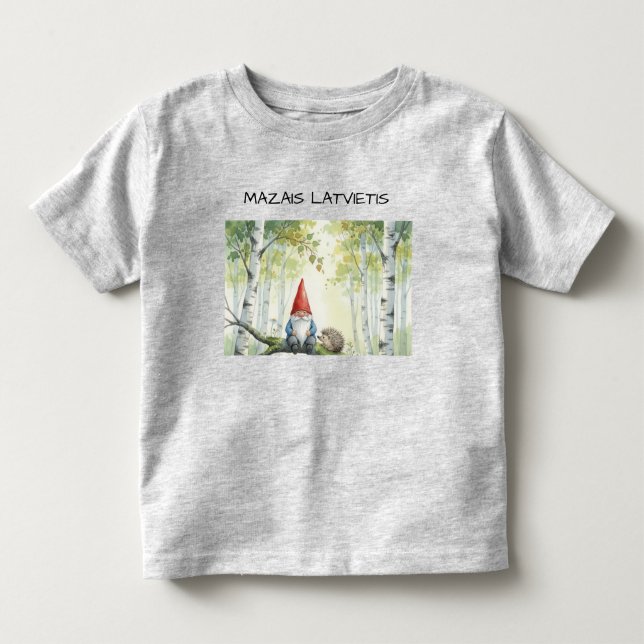 Cute Custom Latvian Latvietis gnome Toddler T-Shirt (Front)