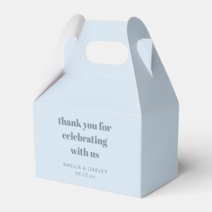Cute Custom Light Blue Couples Shower Thank You Favour Box