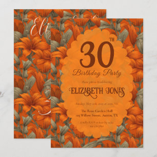 Cute Custom Lilies Themed Girl’S Birthday Invitation