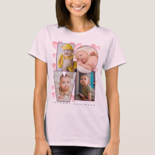 Cute custom love template photo pink hearts T-Shirt